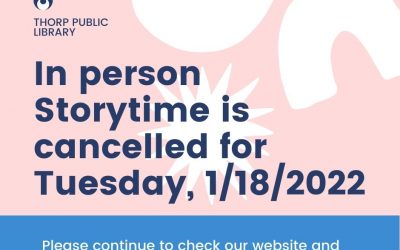 Storytime Cancelled 1/18/22